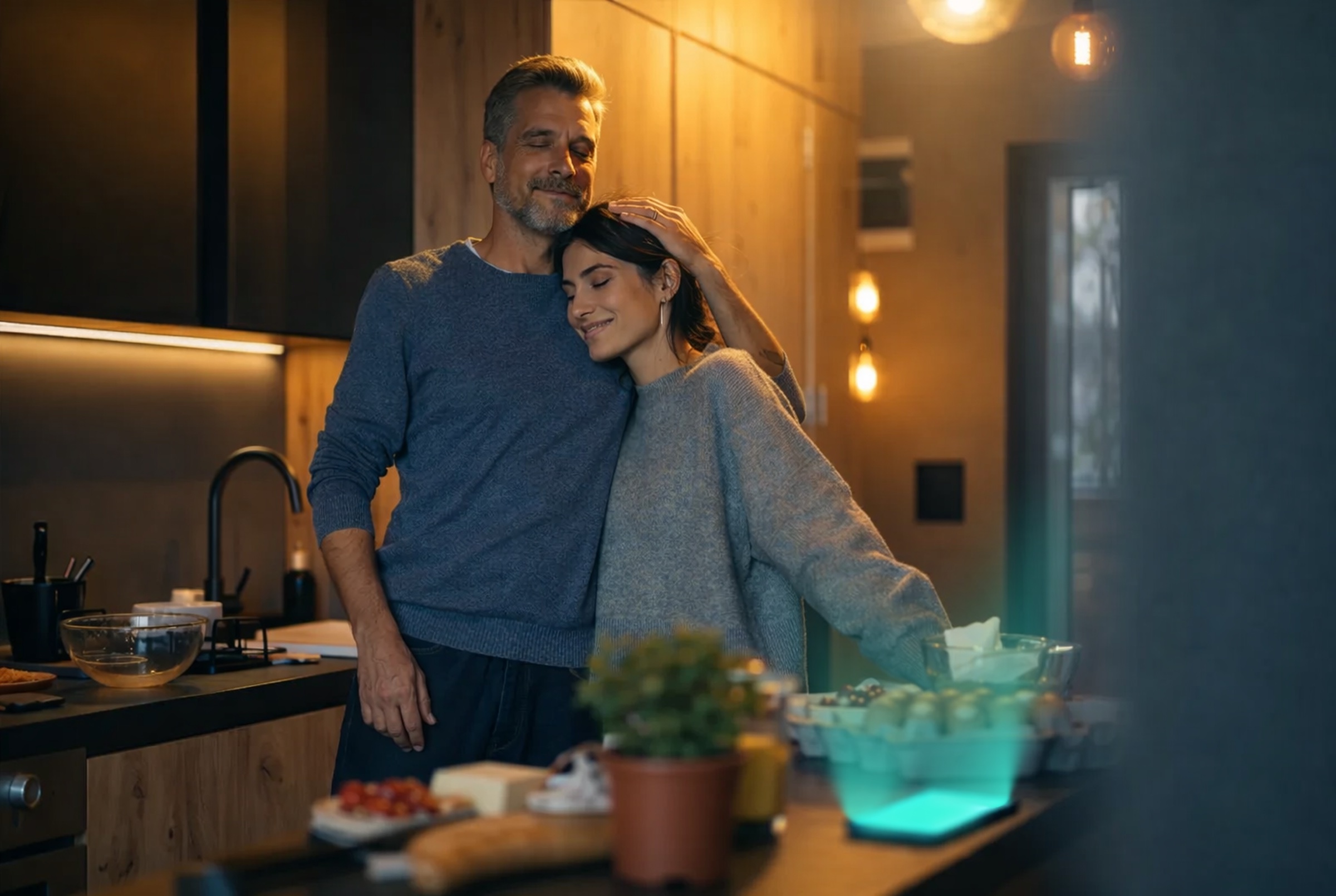 Homeowner kitchen scene treated for the campaign
