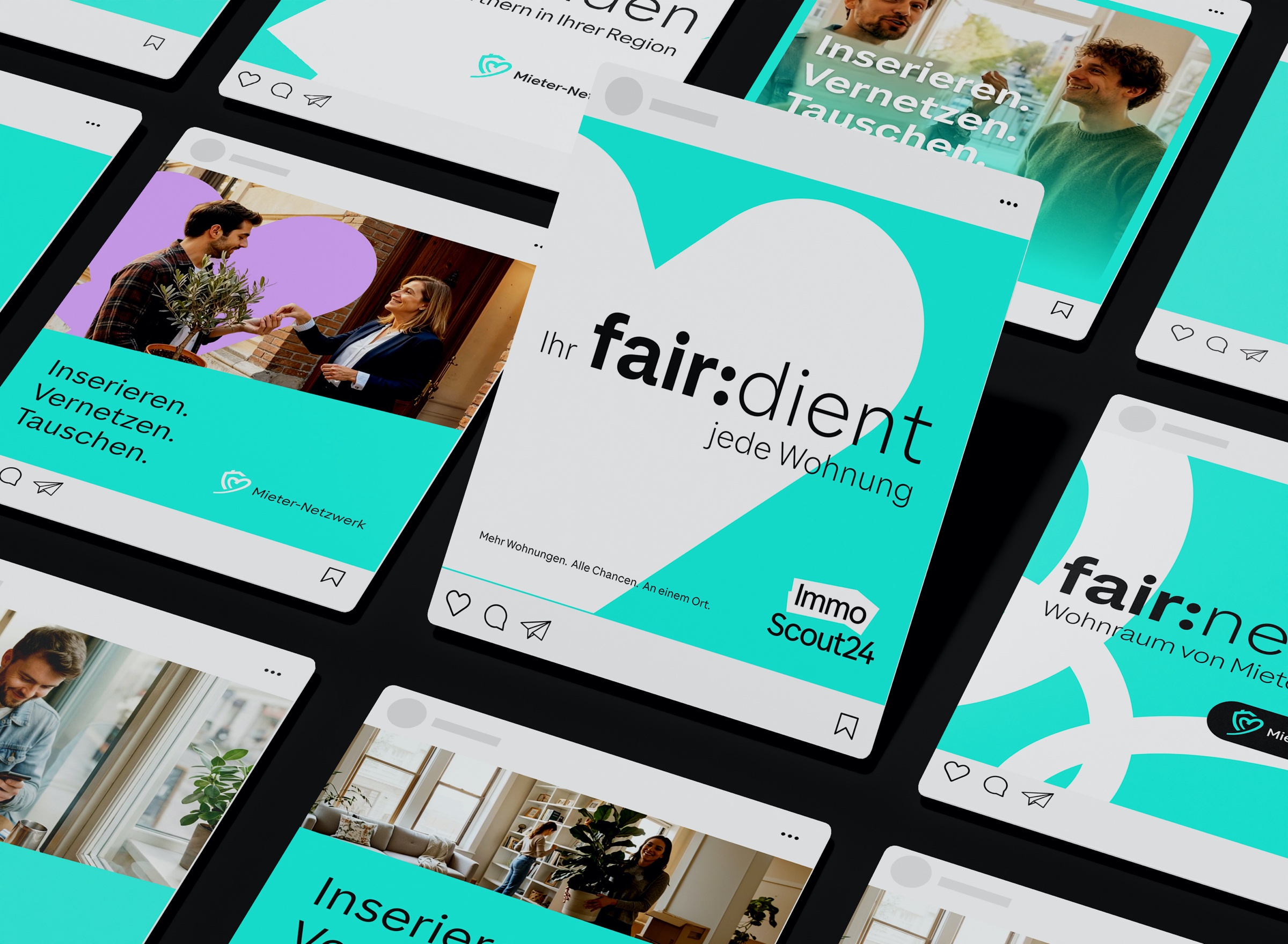 Social-media format overview for fair:dient and fair:netzen